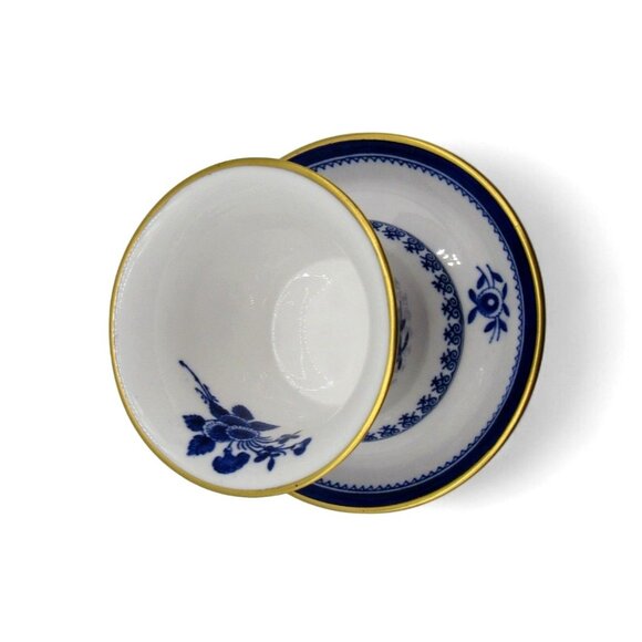 SPODE Gloucester Blue and White Floral Cup Saucer England Vintage - Picture 4 of 11